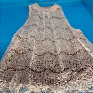 Elegant Cream Lace Sleeveless Top